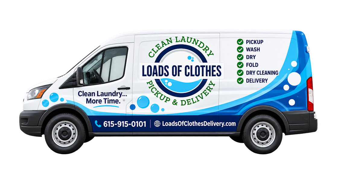Loads of Clothes Delivery Van - Clean Laundry - More Time - 2026